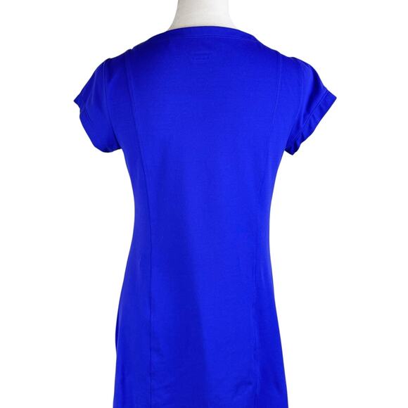 Toad & Co. V-Neck Flowy Soft Purple Knee Length T-Shirt Dress With Pockets - Picture 6 of 11